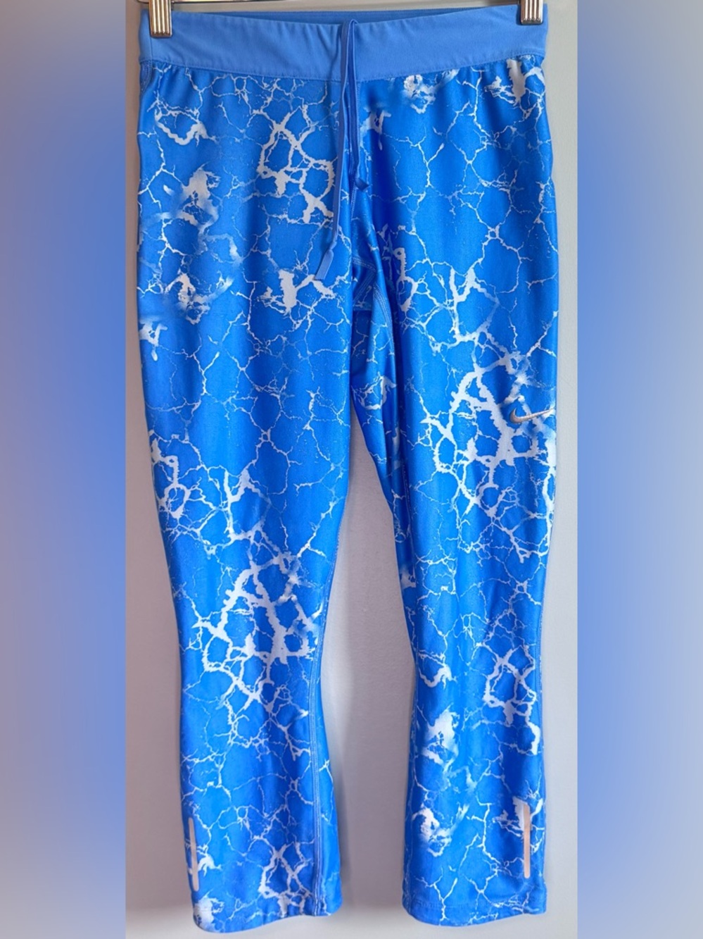 Nike Dri-FIT Blue Marble Print Capri Leggings Size Small